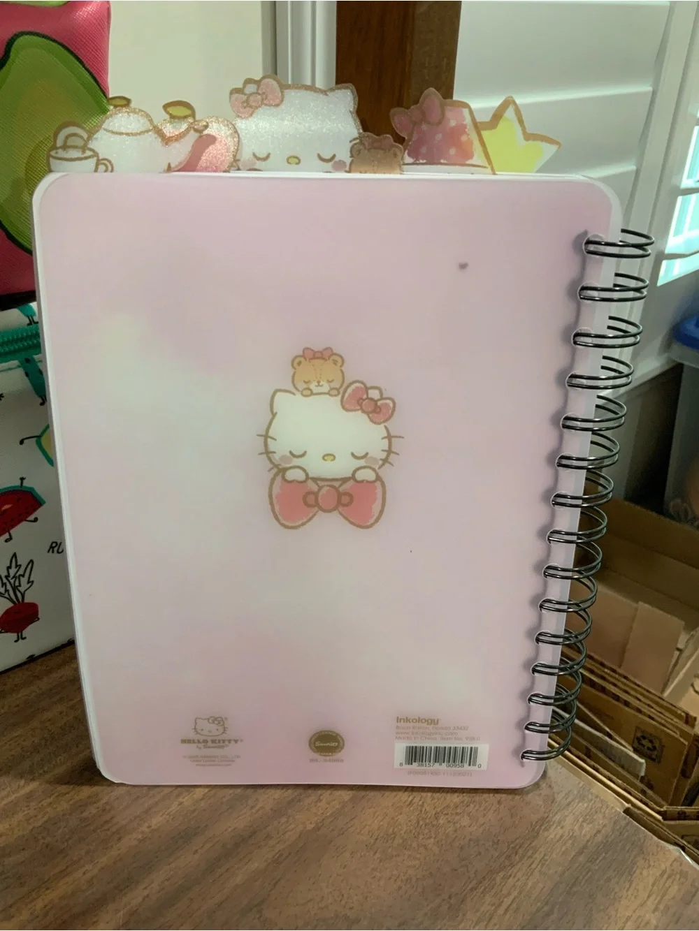 Hello Kitty Pink Spiral Tablet Notebook with Bow & Teddy Design